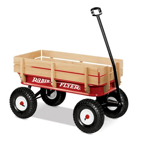 Radio Flyer 36 All Terrain Steel And Wood Wagon Air Tires Red