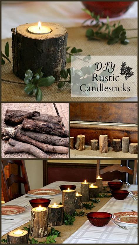 How To Make Rustic Log Candlesticks Garden Matter Rustic Diy