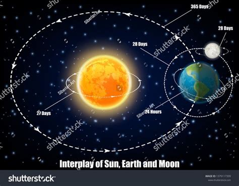 Interplay Of Sun Earth And Moon Diagram Vector Educational Poster