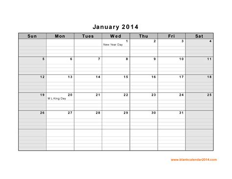 6 Best Images Of Free Printable Calendar January 2014 January 2014