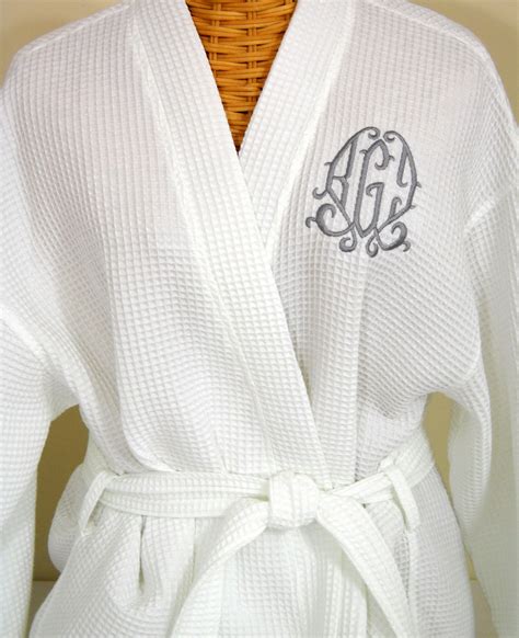 Personalized Cotton Waffle Weave Robe 2nd Anniversary T Etsy