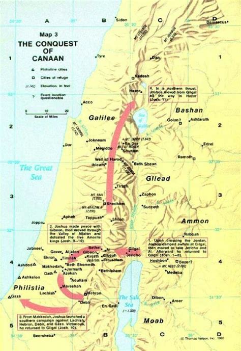 Conquest Of Canaan Bible Mapping Map Bible