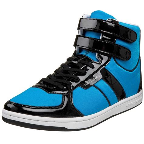 Black And Blue Comfortable Mens Shoes High Tops For Men Cool High Tops