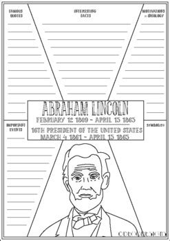 Abraham Lincoln Fact File US President By DecoDesigns TPT