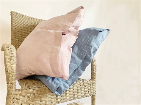 Linen Pillow Cover Envelope Closure Custom Pillowcase Queen Etsy