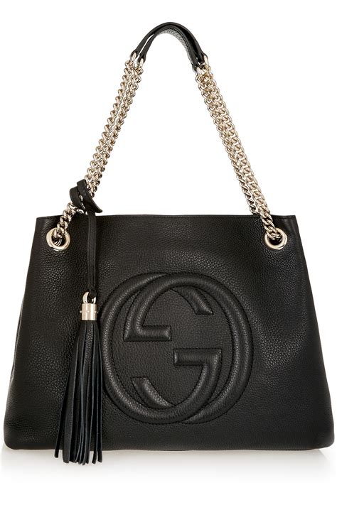 Gucci Soho Medium Textured Leather Shoulder Bag In Black Lyst