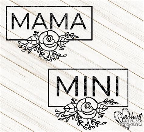 Mommy And Me Matching Svg Png  Dxf Mama Svg Mini Svg Etsy