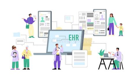 Electronic Health Records Infographic With Laptop And Smartphones Flat