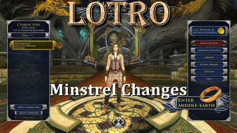 Lotro Exploring Middle Earth Minstrel Changes Youtube