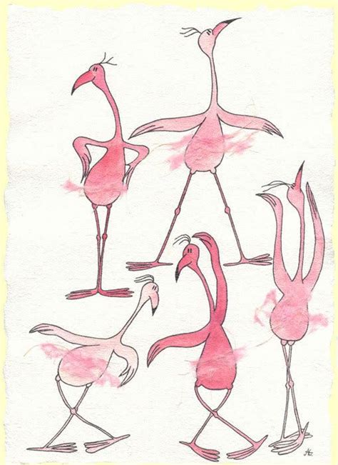 Dancing Flamingos Flamingo Art Flamingo Decor Pink