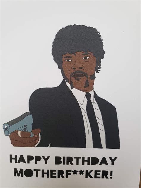 Happy Birthday Motherfker Pulp Fiction Jules Birthday Card Etsy