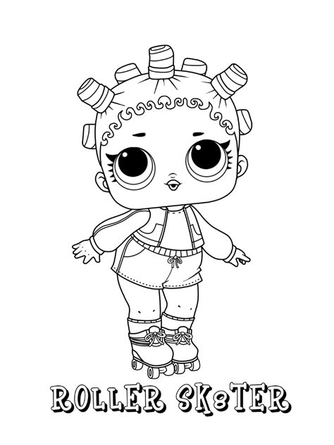 Roller Sk8ter Lol Doll Coloring Page Free Printable Coloring Pages