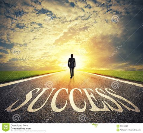 Man Walks On A Success Way Concept Of Successful Businessman And