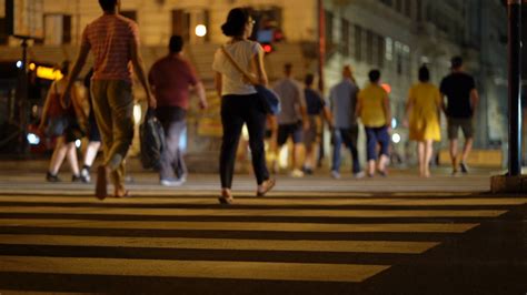 People Crossing Street Pedestrians Crossing Crosswalk In City Rome