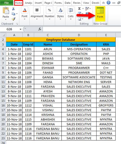 Excel Forms Examples How To Create Data Entry Form In Excel 2023