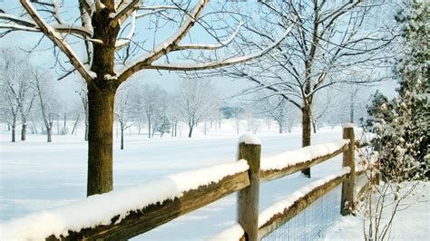 Snowy Fence 1920x1080 Wallpaper