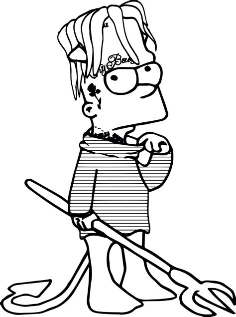 Bart Simpson Drawings Sketch Coloring Page