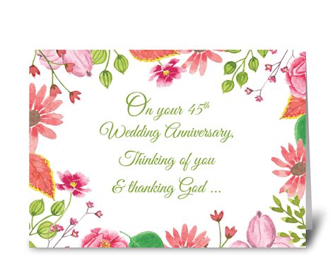 45th Wedding Anniversary Cards