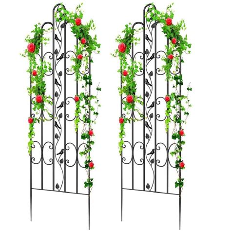 2 Pack Large Garden Trellis 71 X 21 Heavy Duty Rustproof Black Iron