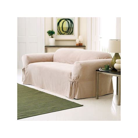 This solid suede slipcover is a great way to revitalize old furniture, they protect them and update your home decor instantly. Sure Fit Faux-Suede Sofa Slipcover | Loveseat slipcovers ...