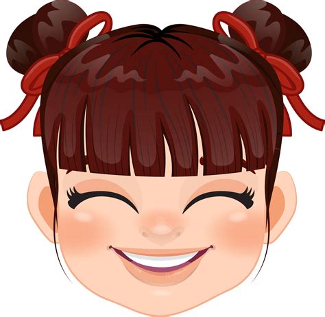 Chinese Girl With Double Hair Buns And Red Ribbow Cartoon Character 19838517 Png