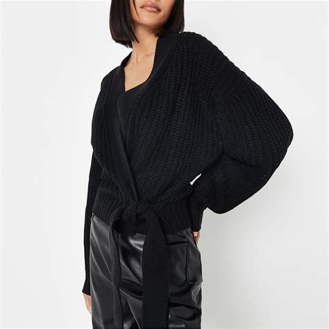 Missguided Tall Wrap Tie Knit Cardigan Cardigans Missguided