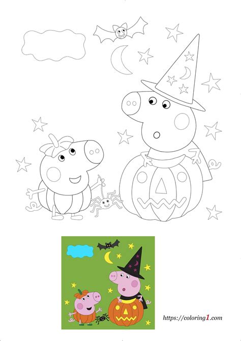 Peppa Pig Halloween Coloring Pages 2 Free Coloring Sheets 2021