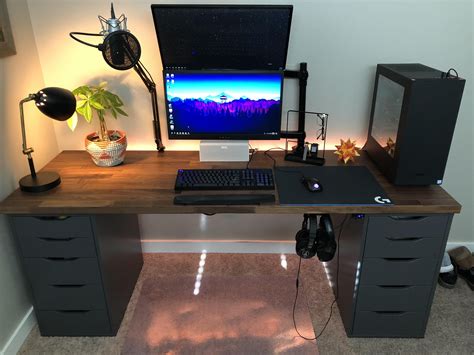 My Happy Place Setup Desk Computer Desk Setup Pc Desk Gaming Room