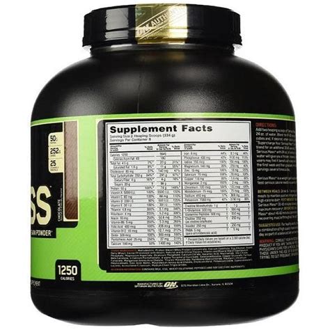 Optimum Nutrition On Serious Mass Gainer 6lbs272kg Chocolate Flavor