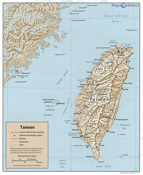 Mapa Tchaj Wanu MapaOnline Cz