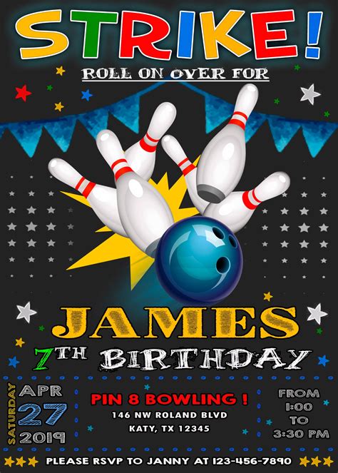 Bowling Birthday Invitation Awesome Invite