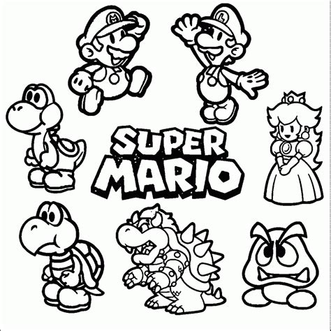 Dibujos Colorear Mario Bros Sus Amigos Colorear Super Mario Bros