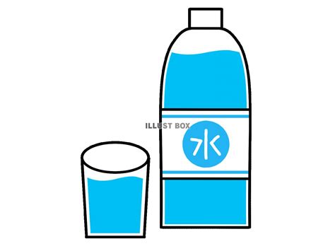 無料イラスト 水の入ったペットボトルとコップ
