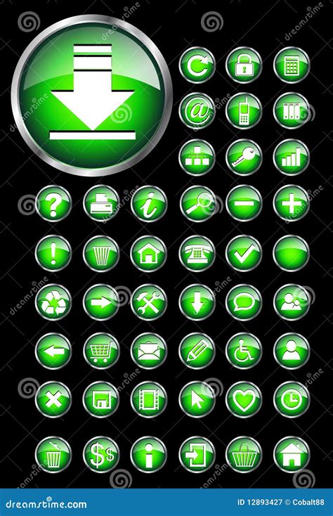 Web Icons Buttons Set Stock Vector Illustration Of Cart 12893427