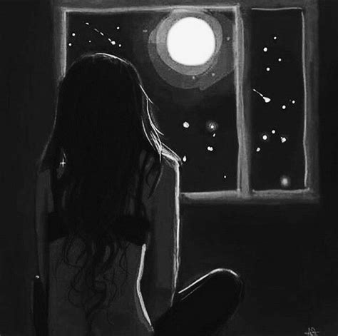 Lonely Moonlight Tumblr Aesthetic Illustration
