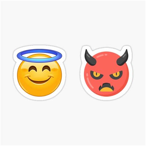 Angel And Demon Smiley Face Sticker Packs Sticker By Anwar91 Redbubble
