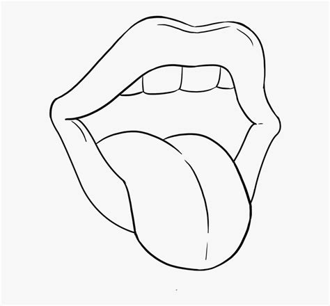 Tongue Clip Art Black And White Sketch Coloring Page The Best Porn Website