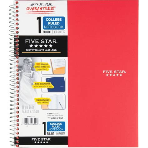 Five Star Wirebound Notebooks Memo Subject Notebooks Acco Brands
