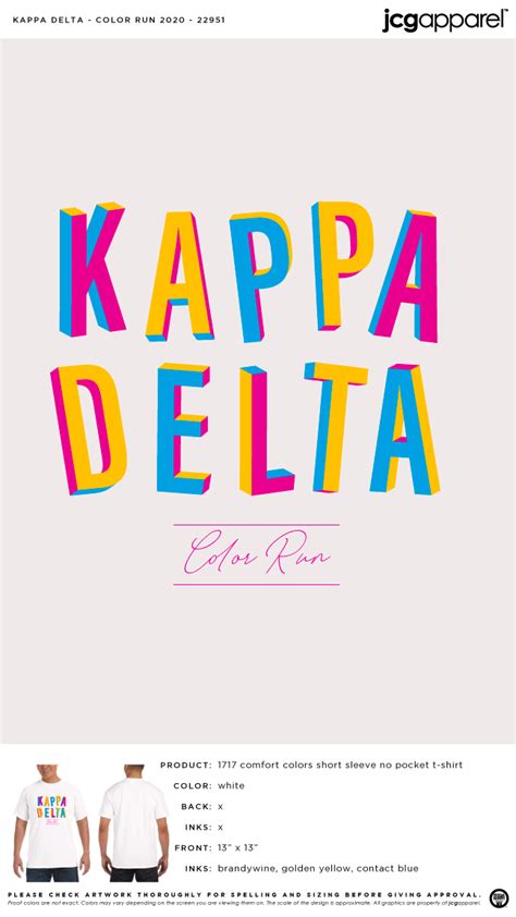 Kappa Delta Color Run Shirt Kappa Delta Sorority And Fraternity