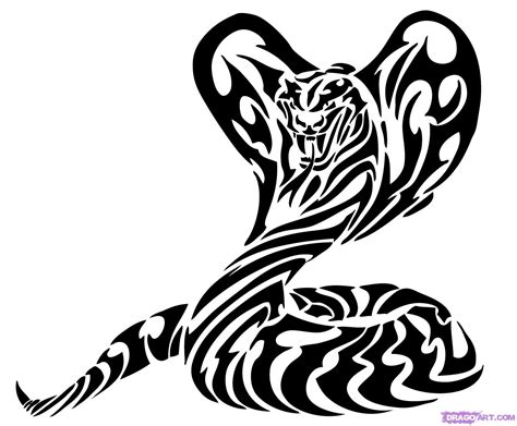 How To Draw A Cobra Snake Tribal Tattoo Design Style Star Tattoo