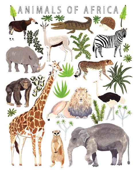 African Animals Print Via A Small Adventure Etsy Shop 동물 그림 삽화 그림