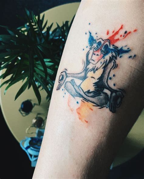 Rafiki Tattoo Rafiki Tattoo Lion King Tattoo Watercolor Tattoo Sleeve