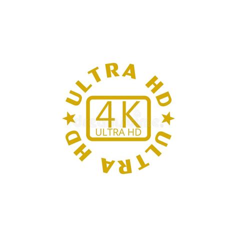 K Ultra Hd Badge Icon Isolated On White Background Stock Vector