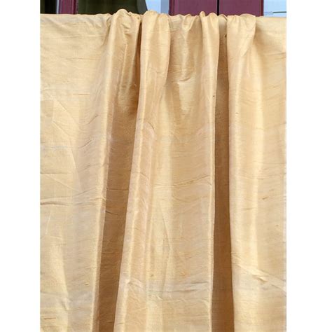 Light Gold 100 Percent Pure Silk Dupioni Grommet Blackout Lined Curtain