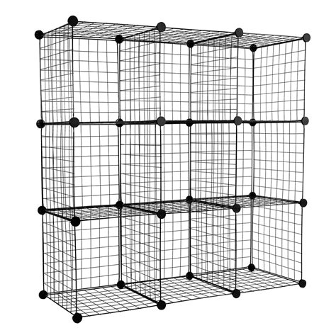 Work It Wire Storage Cubes Modular Wire Shelving Units 9 Cube Metal Grid Organizer Storage