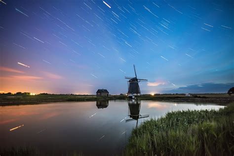 Windmill Water Reflection Lake Sky Wallpaperhd Artist Wallpapers4k