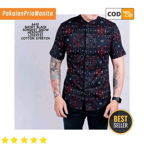 Butik muslim toko danish danishshop danish kaftan baju sumber : Baju Kemeja Batik Pria Cowok Motif Songket Lengan Pendek ...