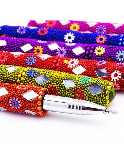 Decorative Pens Handcrafted Multi Coloured Craft To Soul