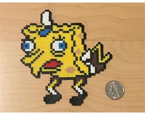 Spongebob Meme Fridge Magnet Perler Beads Diy Perler Beads Perler