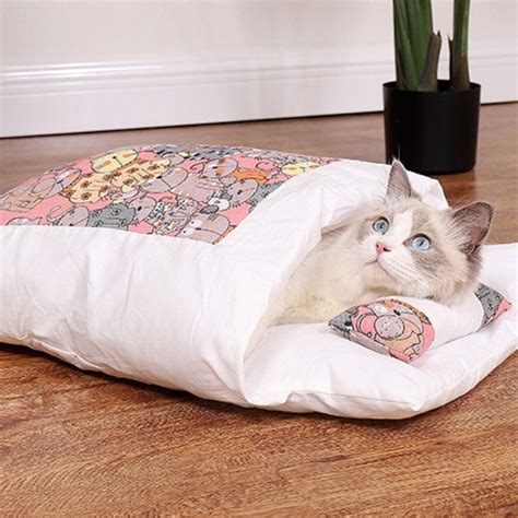 1 Piece Cute Cat Bed With Blanket And Pillow Multi Colors And Etsy